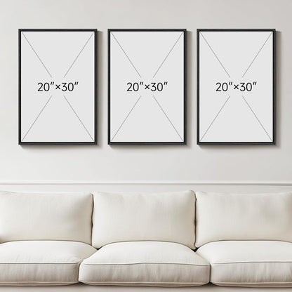 Framed Abstract 3D Textured Wall Art - Modern Neutral 3-Piece Geometric Artwork | 30x60 Inch for Living Room & Home Office Decor