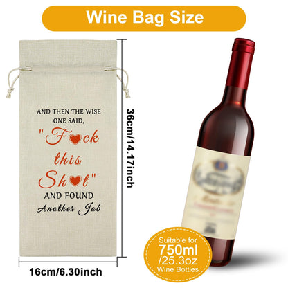 Sazuwu Funny New Job Gifts Wine Bag Farewell Gifts for Coworkers Going Away Gifts for Friends Moving Wine Bottle Decoration Bag Colleague Farewell Gifts Wine Accessories Gifts for Wine Lovers