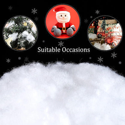 Ruisita Artificial Snow - 35.3 Ounces Fluffy Snow Fiber for Christmas Tree & Holiday Displays