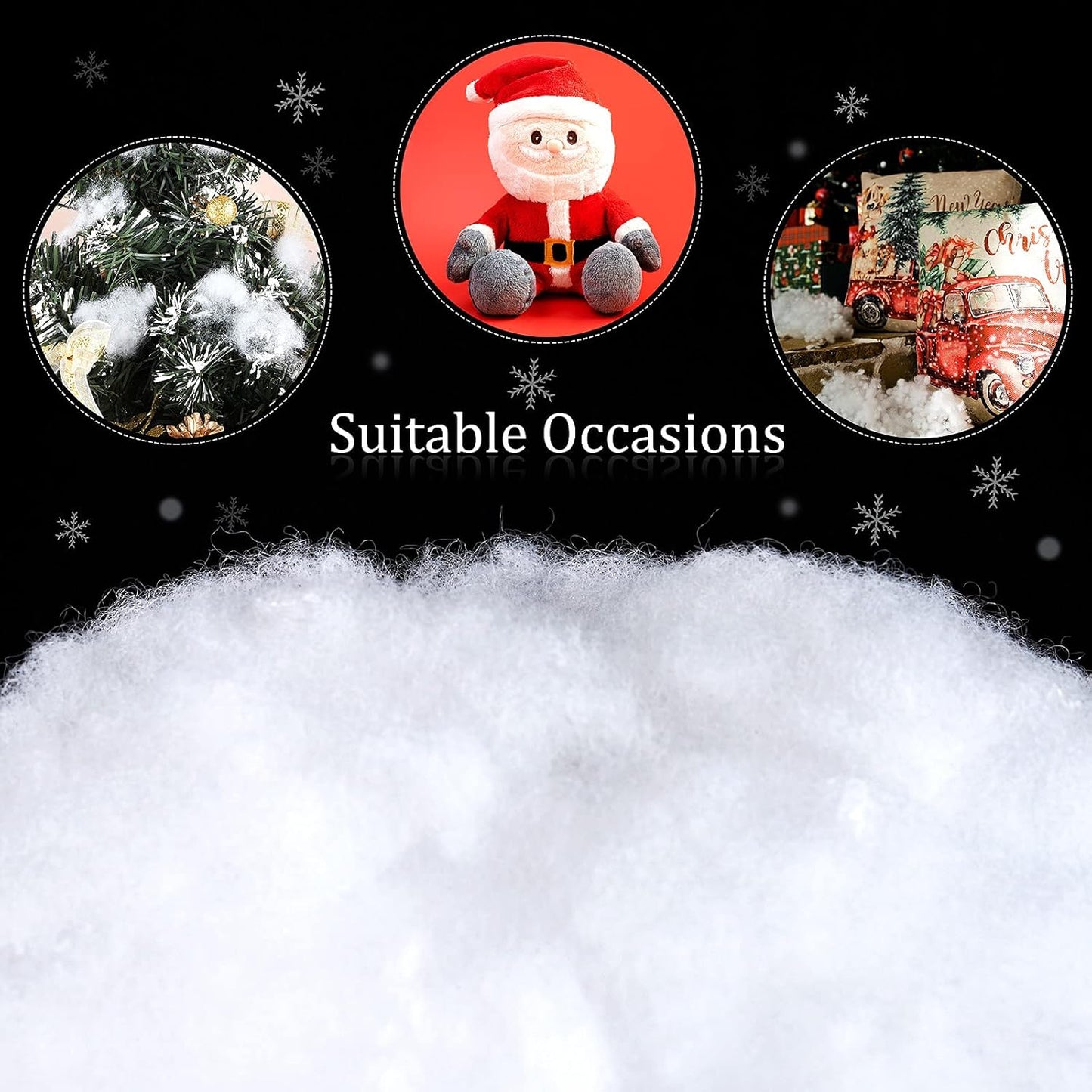 Ruisita Christmas Fake Snow Decor - Fluffy Cotton Blanket for Holiday Crafts & Decorations (2 Pack)
