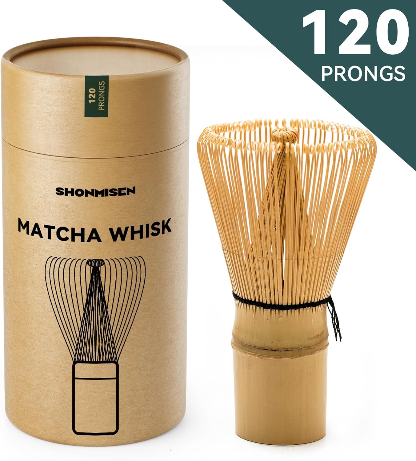 Authentic Japanese Bamboo Matcha Whisk by [Brand Name] - 120 Prong Chasen Stirrer for Perfect Matcha Tea