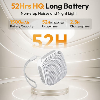 Skiennix Portable Sound Machine - 52-Hour White Noise Device with 21 Non-Looping Sounds | Ideal for Travel & Sleep