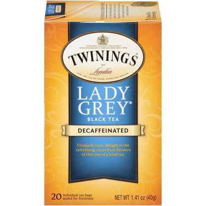 Twinings Decaf Lady Grey Tea 1.41 oz each (4 Items Per Order)