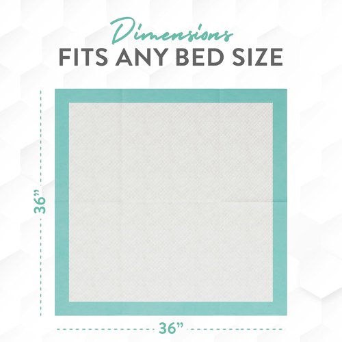 Inspire Disposable Bed Pads - Super Absorbent & Adhesive | 36" X 36", Pack of 50, XXL