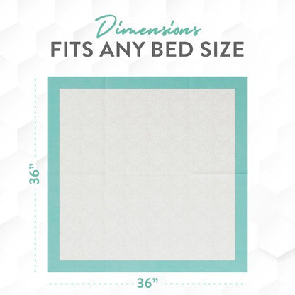 Inspire Disposable Bed Pads - Super Absorbent & Adhesive | 36" X 36", Pack of 50, XXL