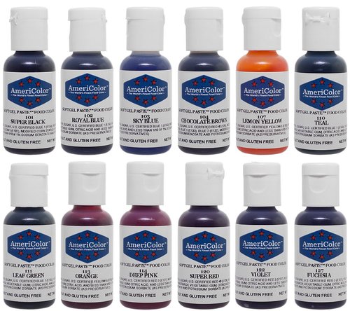 AmeriColor Food Coloring - Soft Gel Paste Kit with 12 x 0.75 Ounce Bottles | Vibrant Colors for Baking