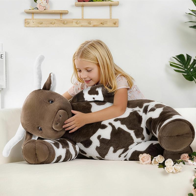 Longhorn Cow Stuffed Animal 39" Giant Plush Pillow (Variation: Longhorn Cow)