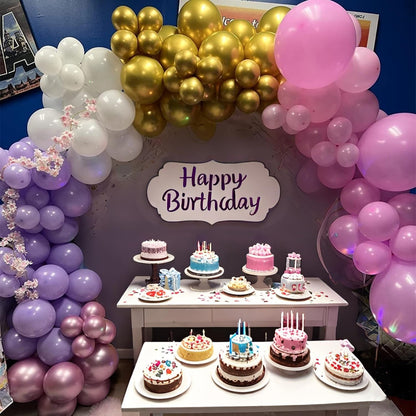 Skiennix 60pcs Pastel Purple Pink Latex Balloons - 12 Inch for Butterfly Birthday & Baby Shower Decor