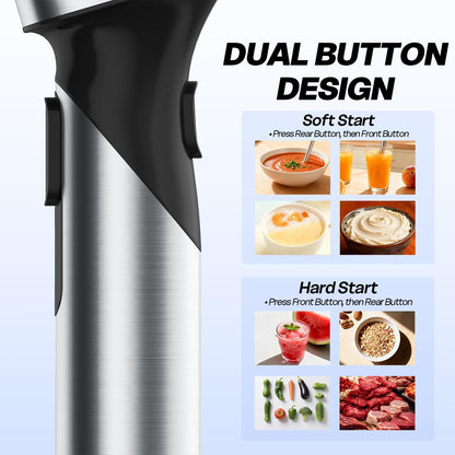 Skiennix Cordless Immersion Blender - Portable Handheld Mixer with Adjustable Speed for Smoothies & Soups