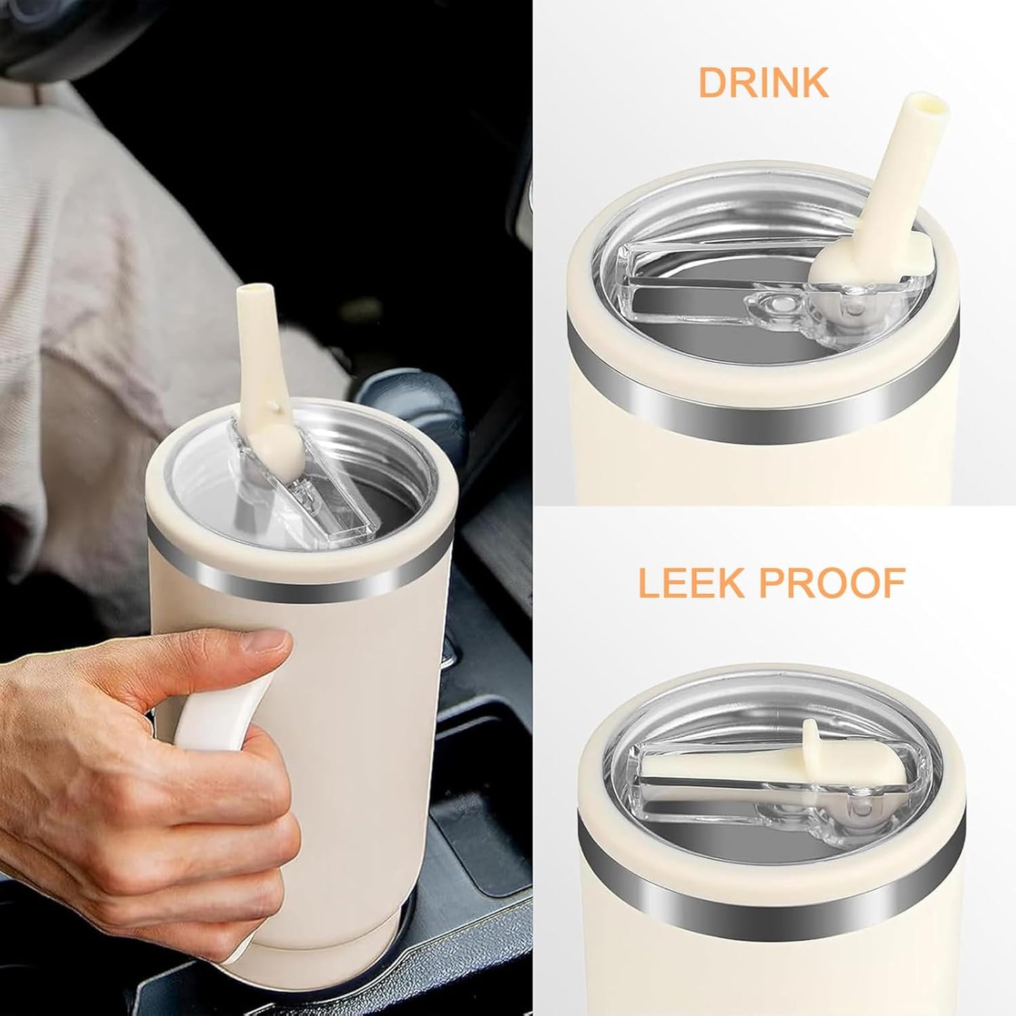 Stanley | 40 oz Flip Straw Leak-Proof Lid Replacement - No Spill Cover for H2.0 Quencher