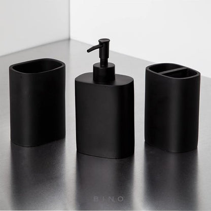 BINO 3-Piece Bathroom Accessories Set - Stylish Soap Dispenser, Toothbrush Holder & Tumbler for Elegant Decor