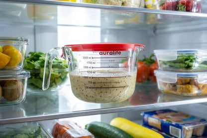 Auralite 8-Cup Borosilicate Glass Measuring Cup - 2 Quart with Lid for Accurate Liquid Measurement