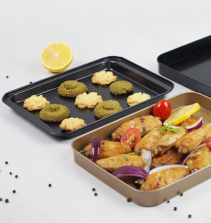 Skiennix Cookie Baking Sheet - 9.5 Inch x 7 Inch Nonstick Iron Plate for Cookies, Roasting & Baking