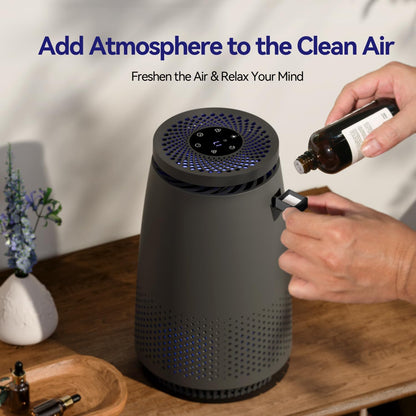 Skiennix Air Purifier - 3-in-1 HEPA Filter for Pets, Dust, and Smoke | Quiet Operation, 12H Timer, Black