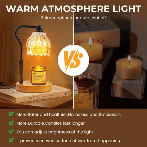 Candle Warmer Lamp with Timer and Wireless Remote Control, Dimmable Candle Warmer for Jar Candles, Height Adjustable Wax Melts Warmer, House Warming Gifts New Home Decor, Gifts for Women Mom