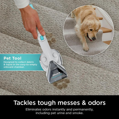 Shark R-EX201 CarpetXpert Upright Cleaner - StainStriker Technology for Carpets & Upholstery, Cyan