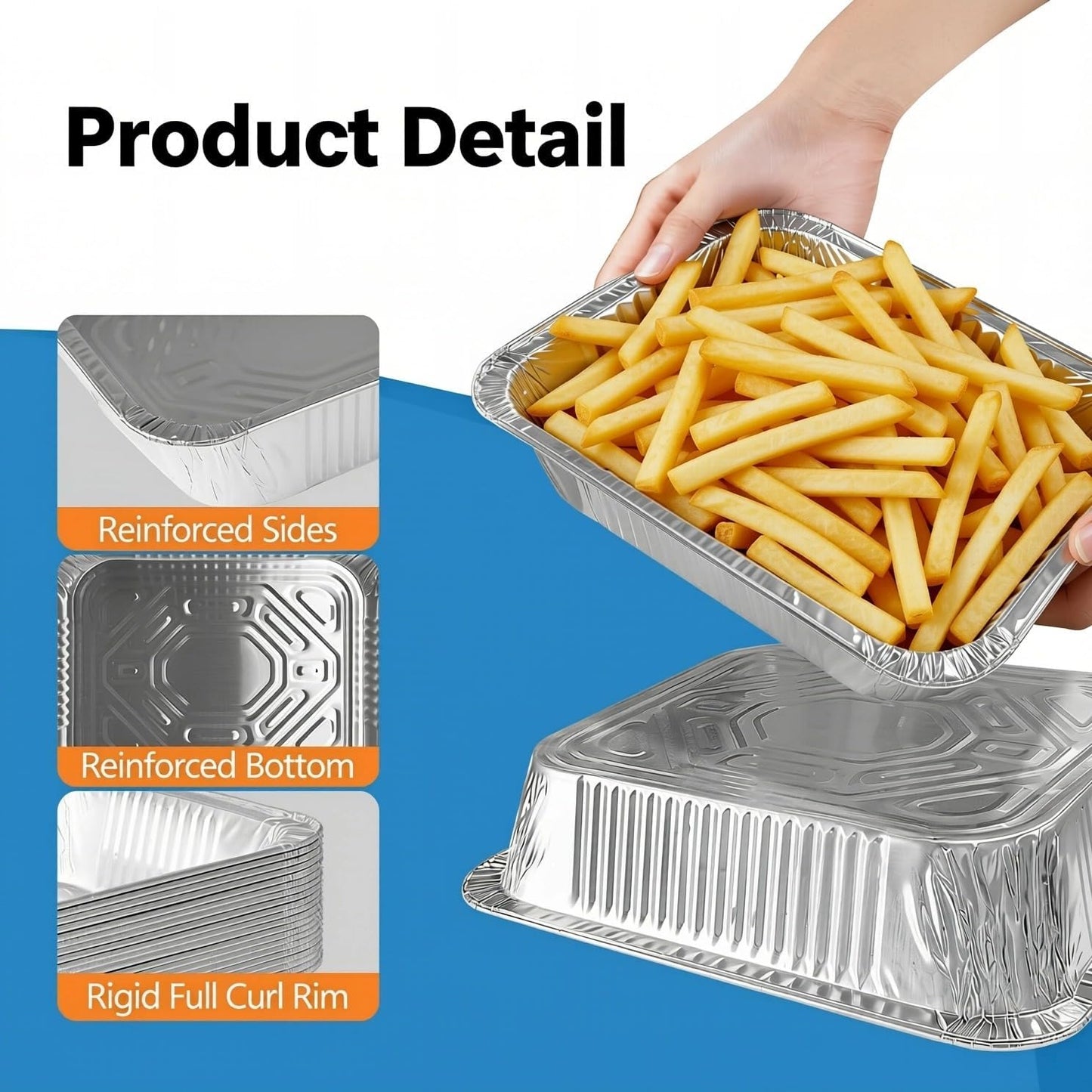 Thickened Aluminum Foil Pans by [Brand Name] - 9x13 Extra Deep Disposable Pans with Lids for Roasting, Baking & Catering | 10-Pack
