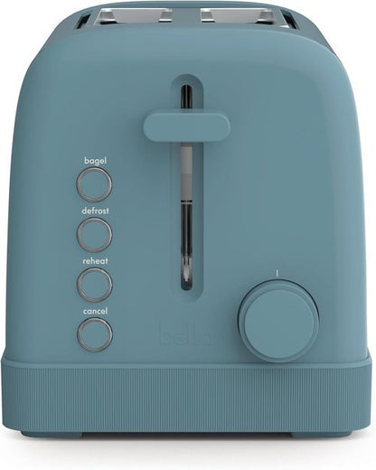 Bella 2 Slice Toaster - 6 Setting Shade Control with Reheat, Cancel & Bagel Functions | 900 Watt, Surf Color