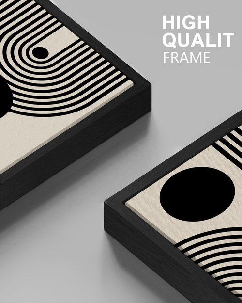 Drsoum 11x14in Black Abstract Boho Framed Wall Art Decor Bohemian Canvas Prints Ready To Hang - Black Framed