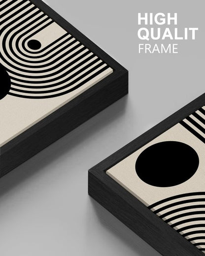 Drsoum 11x14in Black Abstract Boho Framed Wall Art Decor Bohemian Canvas Prints Ready To Hang - Black Framed