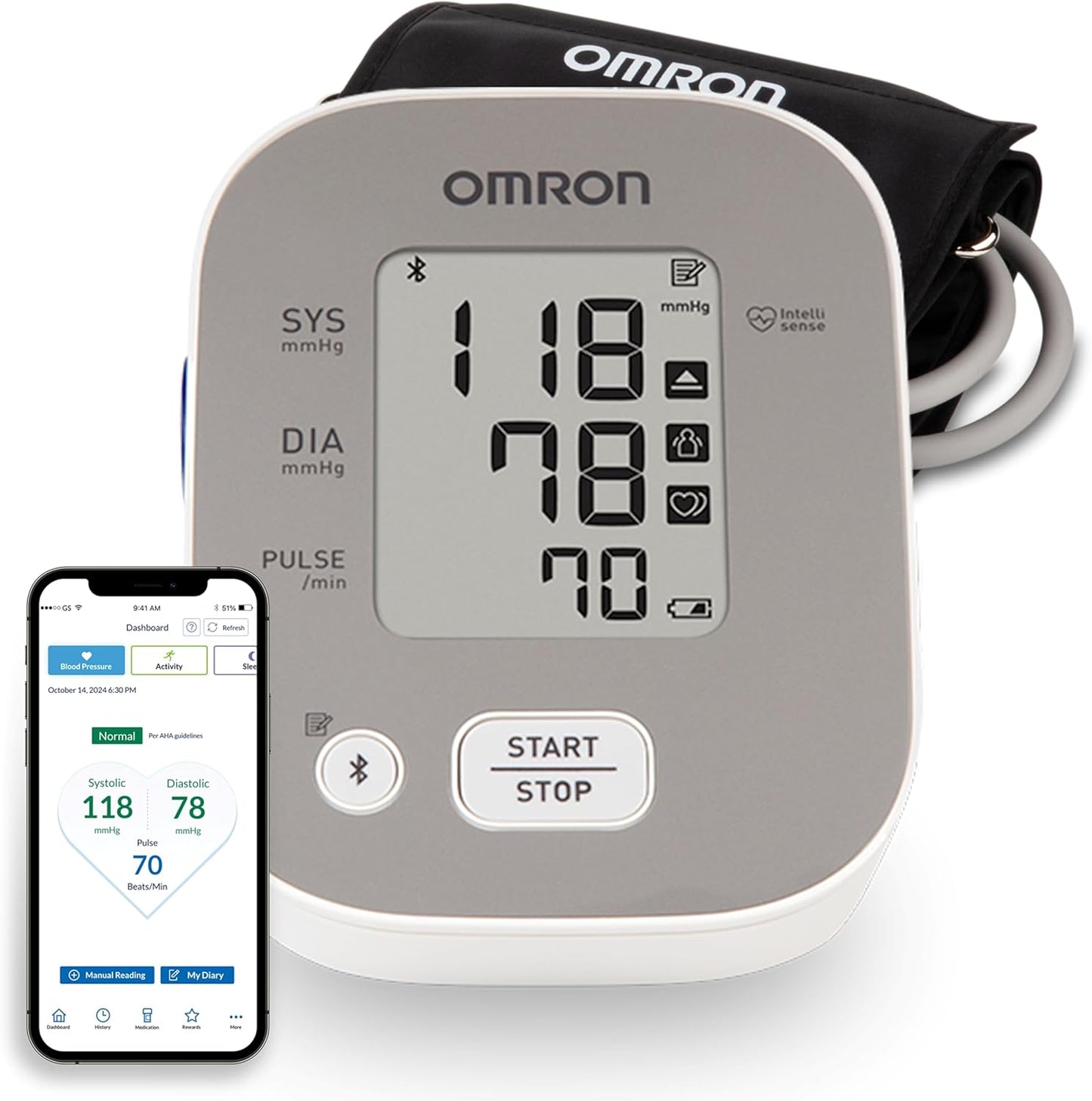 OMRON Blood Pressure Monitor - Clinically Validated Upper Arm Cuff for Home Use | Connect App Enabled