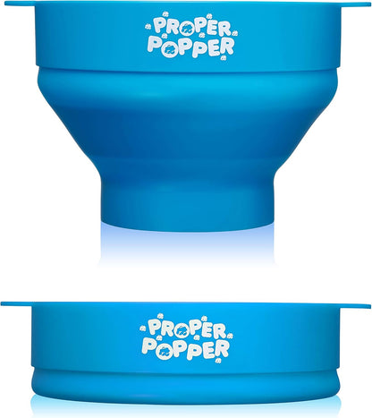 Proper Popper Microwave Popcorn Maker - Collapsible Silicone Bowl, BPA Free & Dishwasher Safe | Turquoise