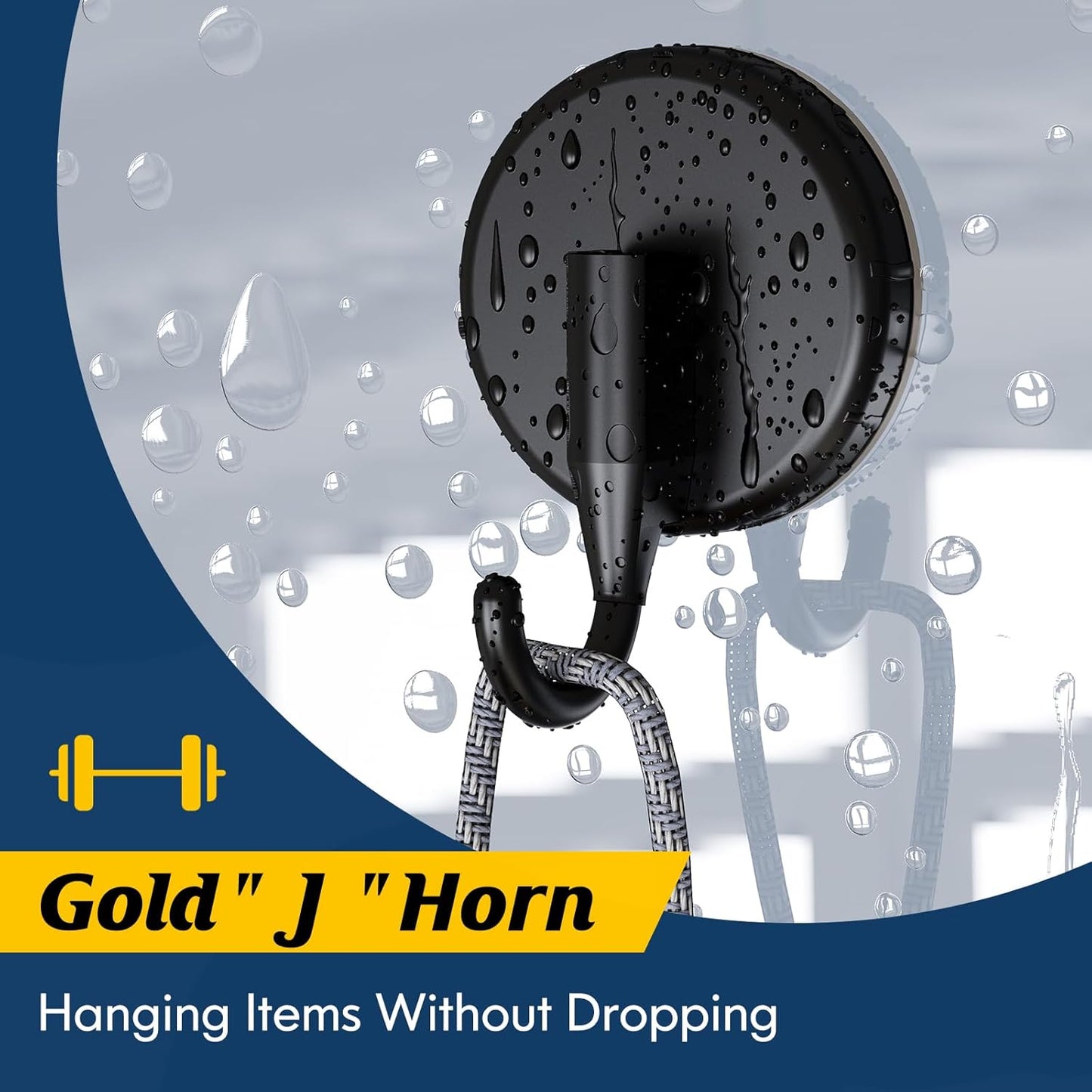 MOTAIPEAK Suction Cup Hooks - Versatile Shower Hooks for Towel & Robe Hanging | Black (2 Pack)
