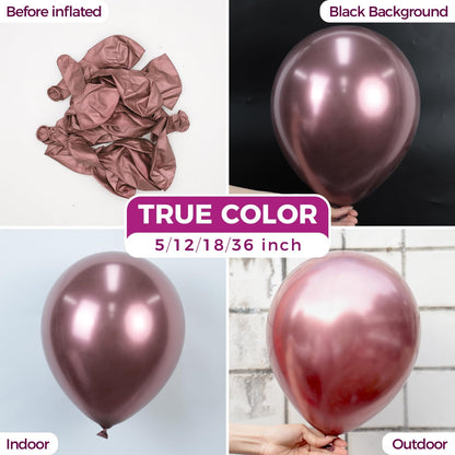 Bezente Copper Latex Party Balloons - 100 Pack 12 inch Round Helium Bronze Chrome Metallic Brown Balloons for Graduation Birthday Anniversary Boy Gender Reveal Jungle Engagement Fall Party Decorations