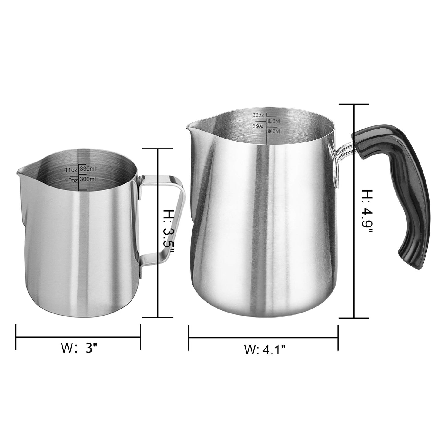 Milk Frothing Pitcher 30oz, ENLOY Stainless Steel Espresso Steaming Pitcher 30oz/900ml, Espresso Machine Accessories, Milk Frother, Milk Coffee Cappuccino Latte Art