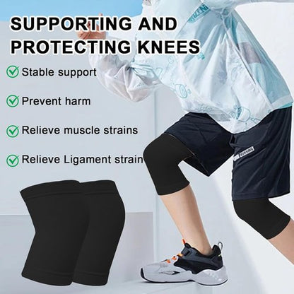Kids Knee Support Sport Junior Breathable Kids Knee Support Sleeve for Girls and Boys Elasticity Childs Knee Brace for Football Cycling Dance Yoga Tennis Running Climbing (Black)