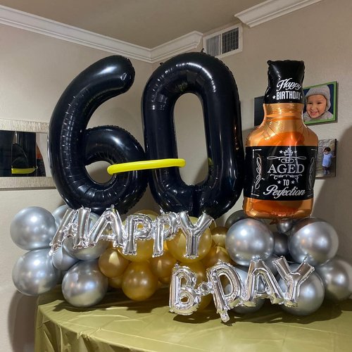 Black Number 0 Balloon by [Brand Name] - 40 Inch Large Foil Mylar Helium Balloon for Birthday & Graduation Celebrations