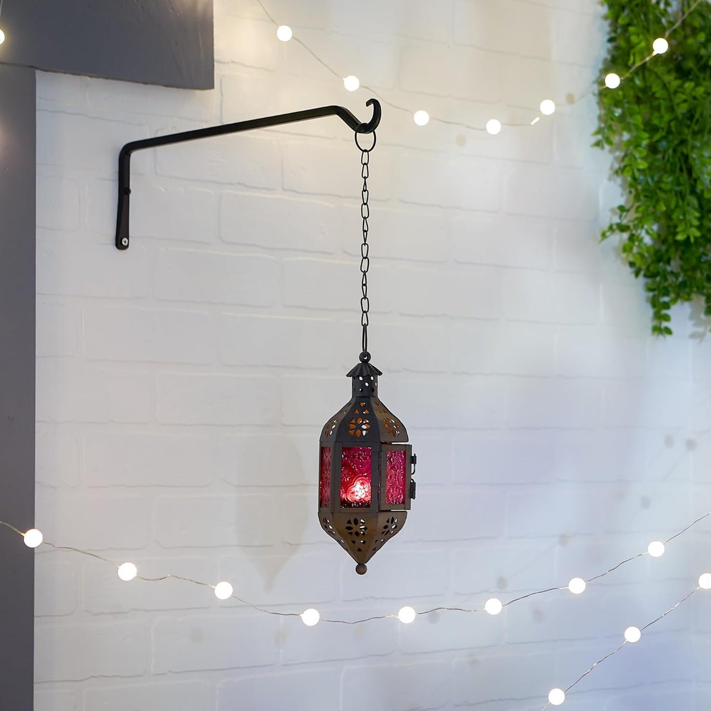 Zings & Thingz Cutout Moroccan Hanging Lantern - Elegant Black Design for Unique Home Decor