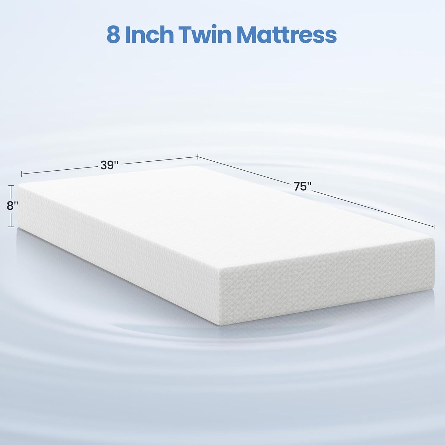 Yaheetech Twin Mattress - 8 Inch Cooling Gel Memory Foam with Green Tea for Fresh Sleep | Medium Firm, CertiPUR-US Certified
