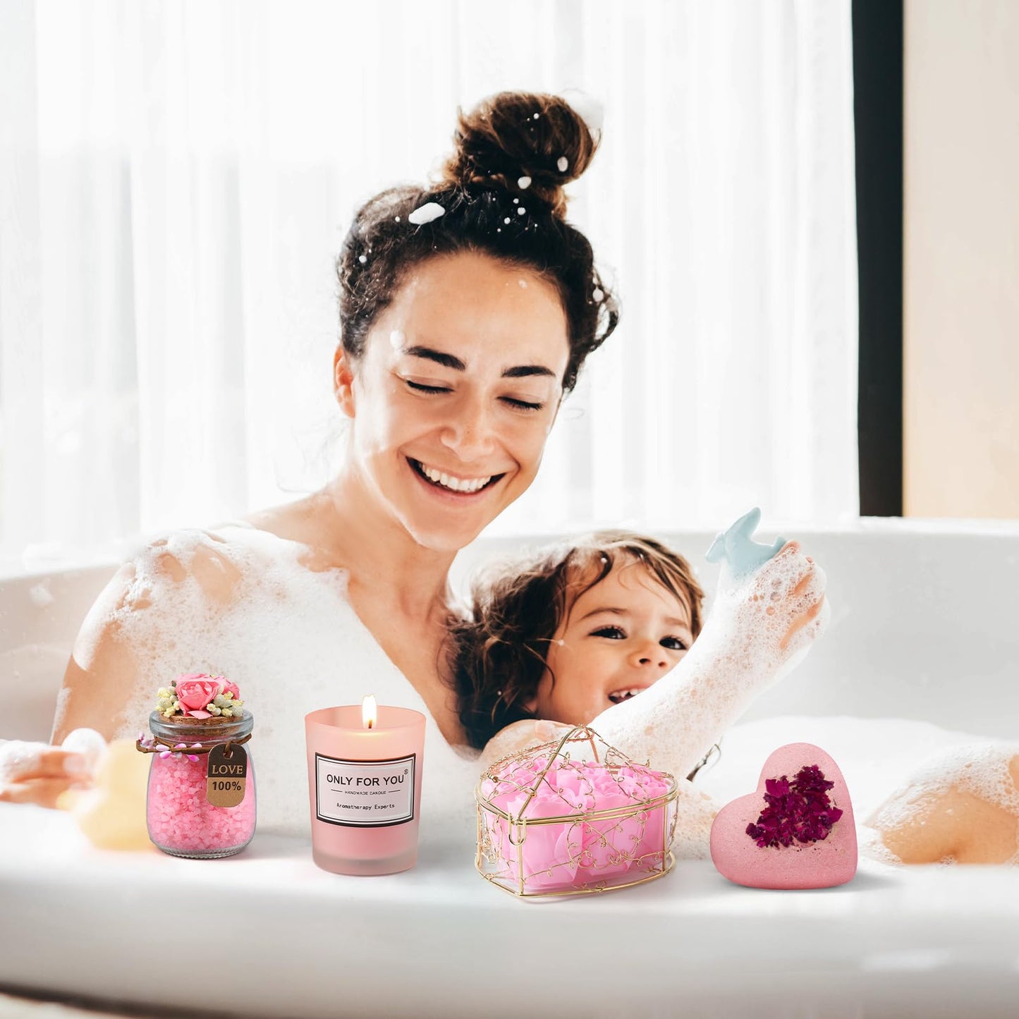 Mother's Day Gifts Basket for Women, Mothers Day Gifts for Mom from Son Daughter, Gifts for Mom, Wife, Girlfriend, Sister, Her, Birthday Gifts for Women, Spa Basket Set for Mother