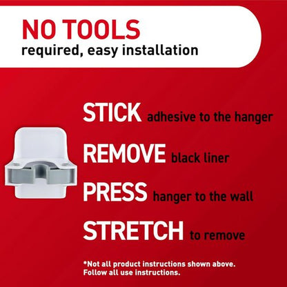 Command Broom Grippers - Damage-Free Mop & Broom Holder Wall Mount | 3 Hangers & 6 Strips, Holds Up to 4 lb