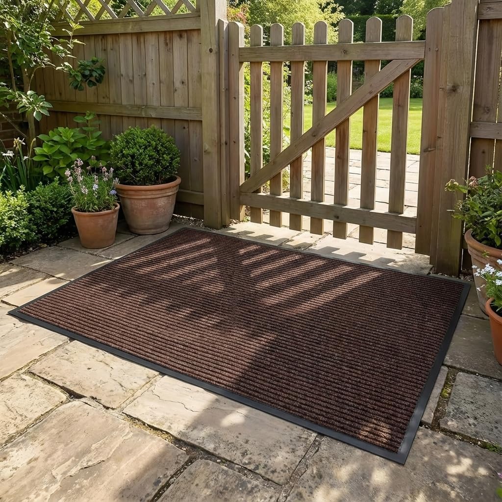 Traffic Guard | Heavy-Duty Commercial Grade Door Mat - Non-Slip Rubber Backing, 3' x 4', Brown