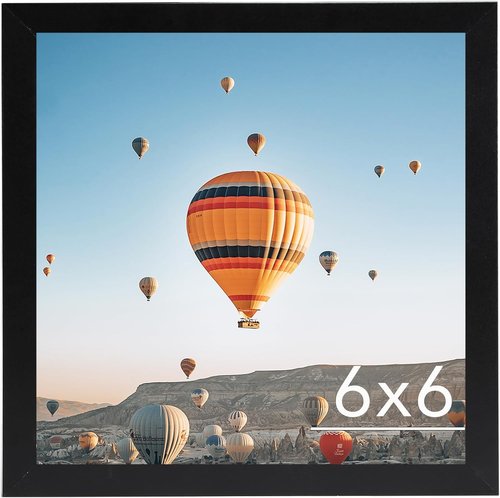 JCJMY 6x6 Picture Frame - Black Wall Mount & Tabletop Display | Shatter-Resistant Plexiglass