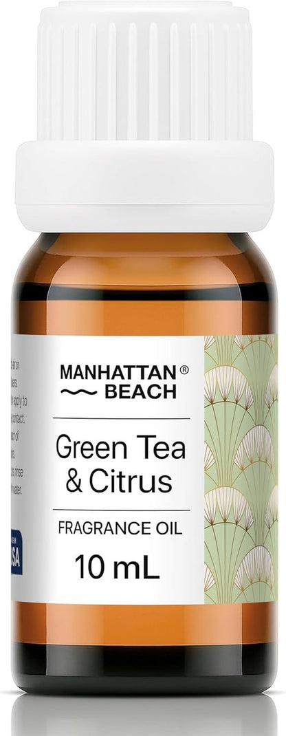 Manhattan Beach Diffuser Oil - Green Tea & Citrus Scent for Ultrasonic Diffusers | 10 mL Glass Bottle