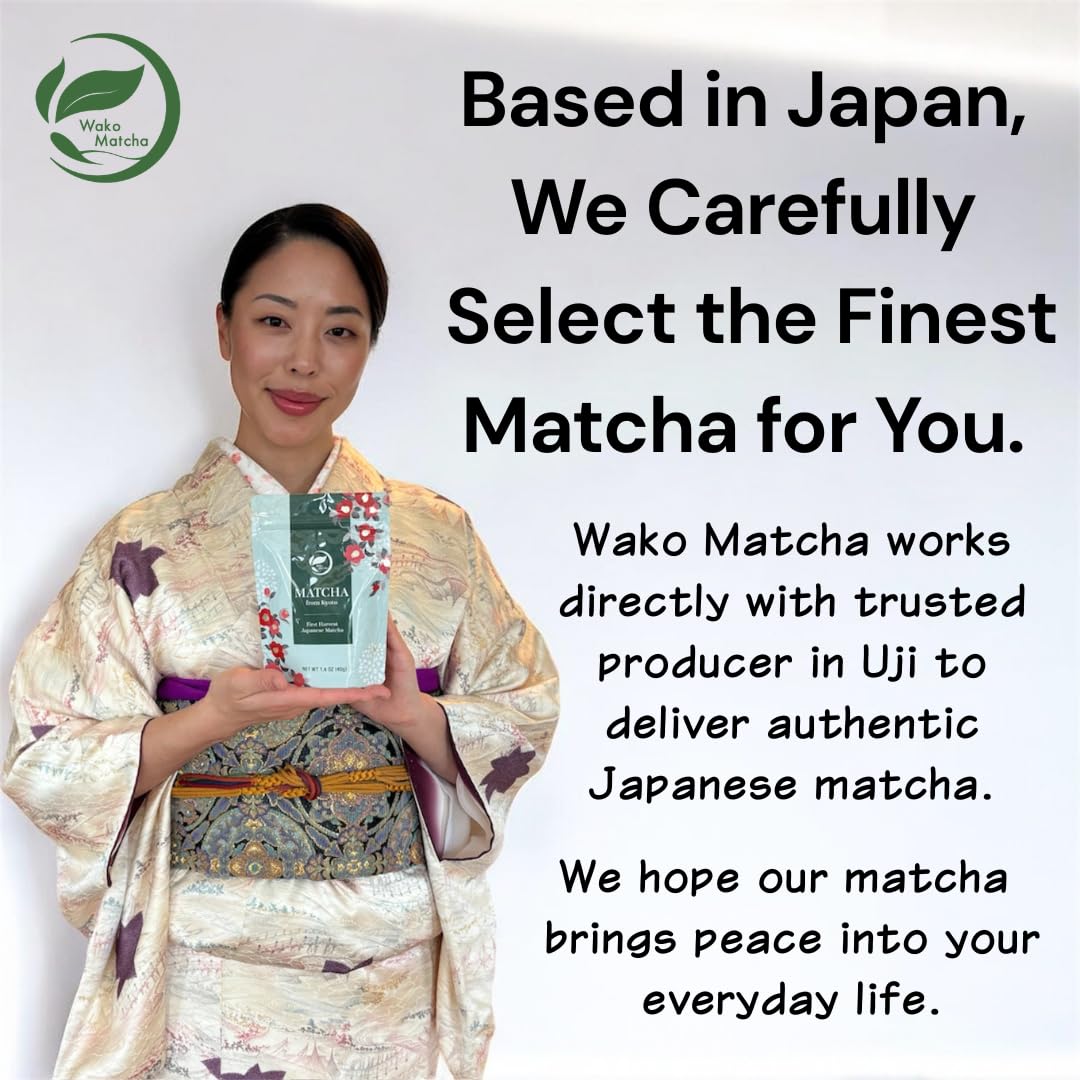 Wako Matcha - Authentic Ceremonial Grade Uji Matcha Green Tea Powder | 40g (1.4 oz) for Café-Quality Drinks