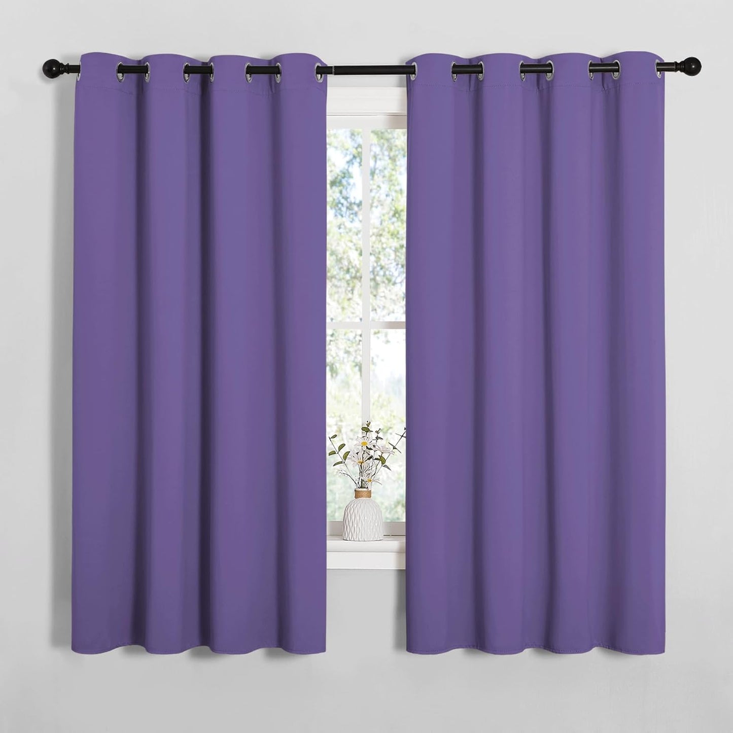NICETOWN Blackout Curtain Panels - Thermal Insulated Grommet Drapes | Lilac Purple, 55 x 68 Inches (1 Pair)