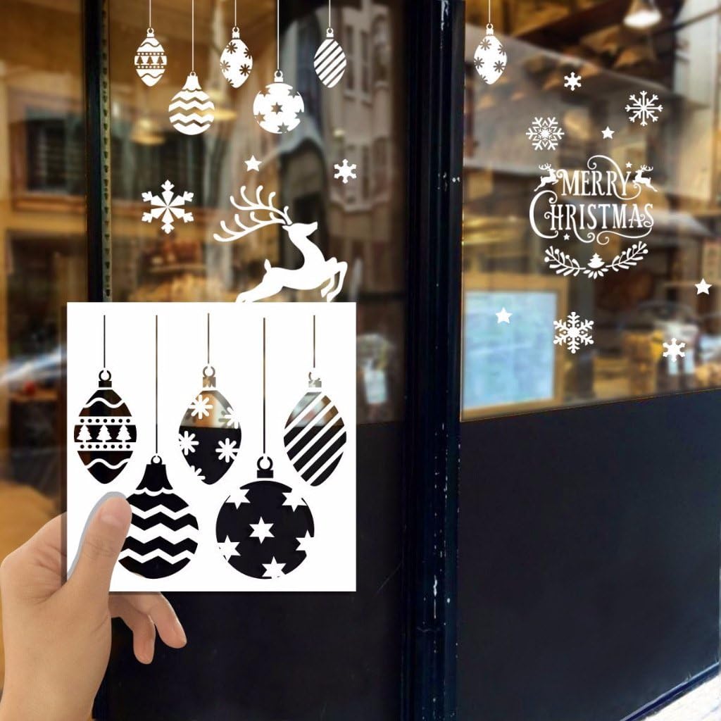 Skiennix Christmas Stencils - Reusable Plastic Craft Templates for Holiday DIY Decor | 5x5 Inch