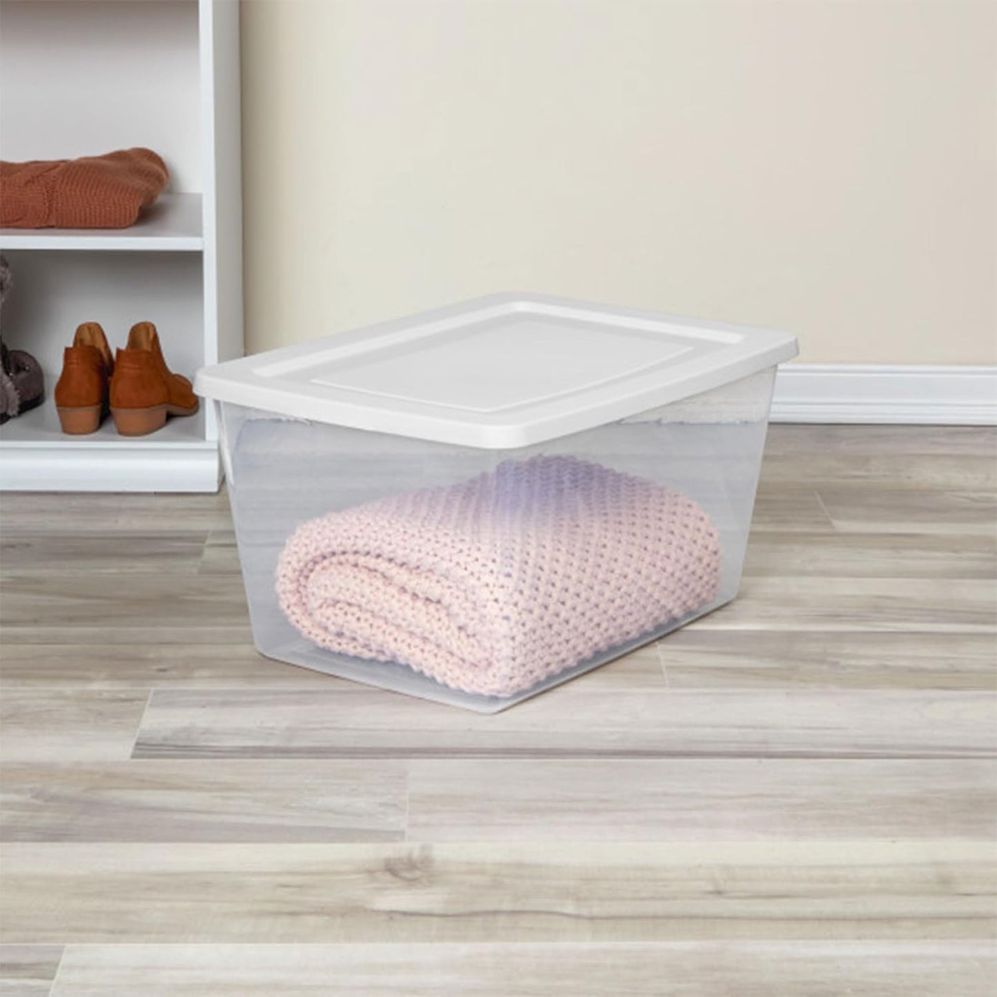 Sterilite 8-Pack Storage Boxes - Clear Plastic Containers with Lids | 58 Quart Heavy-Duty Organizers for Home & Office