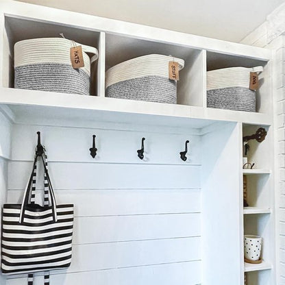 Goodpick Storage Baskets - Woven Rope Organizing Bins with Handles | 13 x 10 x 9 Inches, 3 Pack