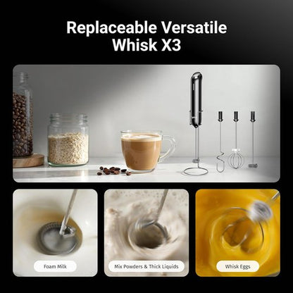 InstaWhisk Milk Frother - Rechargeable Electric Drink Mixer with Variable Speed & Detachable Whisk | Perfect for Lattes, Cappuccinos, Matcha