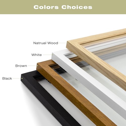 12x16 Floating Picture Frame - Solid Wood Frame for Pressed Flower - Real Glass of Front - Use as 8.5x11 or 11x14 Picture Frame - for Wall Mount Display (Natural Wood, 1 Pack)