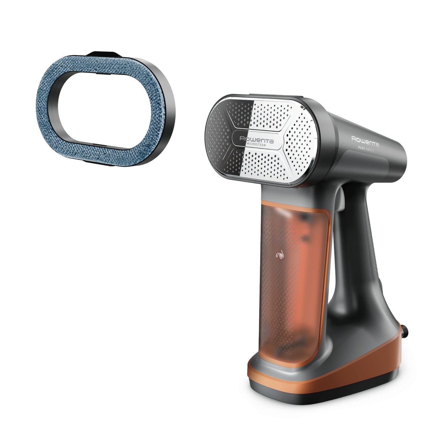Rowenta Iron Steamer for Clothes, 3in1 Hand Held Steamers, Clothing Steamer, Ironing, Lint Remover, 7.1 Oz Tank, 1875 Watts, Auto-Off, Black & Copper, DR8855