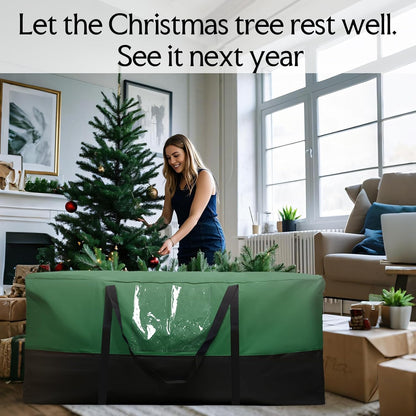 Skiennix Christmas Tree Storage Bag - Fits Up to 8 Ft Tall Trees | Heavy-Duty 600D Oxford Material, Dampproof with Reinforced Handles & Dual Zipper