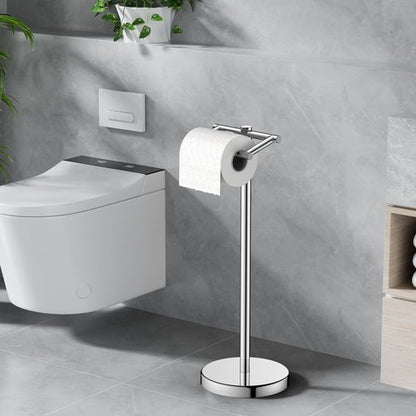 FORIOUS Toilet Paper Holder - Rustproof Stainless Steel Double Post Design | Pivoting Tissue Roll Dispenser for Bathroom