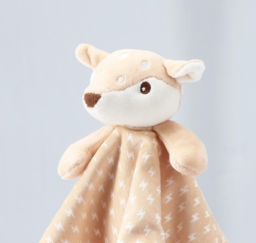 CREVENT Cozy Plush Baby Security Blanket - Soft Lovey for Boys & Girls | Adorable Brown Deer Design