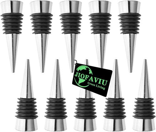 10 Pcs Wine Bottle Stopper Set Kit, Resin Wine Bottle Stoppers Molds Set Accessories, Wine Stopper for Silicone Molds Epoxy Resin (Metal Silver)
